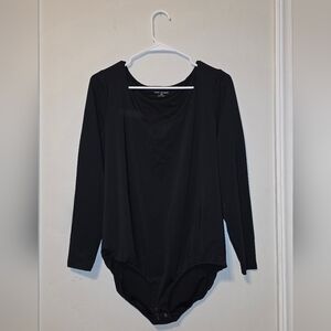 Lane Bryant Black Longsleeve Bodysuit